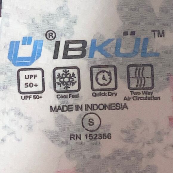 IBKÜL Floral UPF 50+ Long Sleeve Mesh Quarter Zip Top White Pink Black Small - Picture 5 of 6